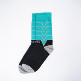 Striped Compact - Teal Blue / Black and Ash